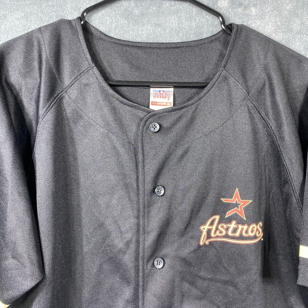 Vintage Houston Astros Roger Clemens Jersey Size Youth XL 18/20 Black Button Up - Picture 3 of 6